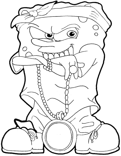Free  on Gangsta Spongebob Colouring Pages