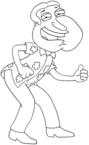 Family  Coloring Pages on How To Draw Quagmire From Family Guy In Easy To Follow Steps    How