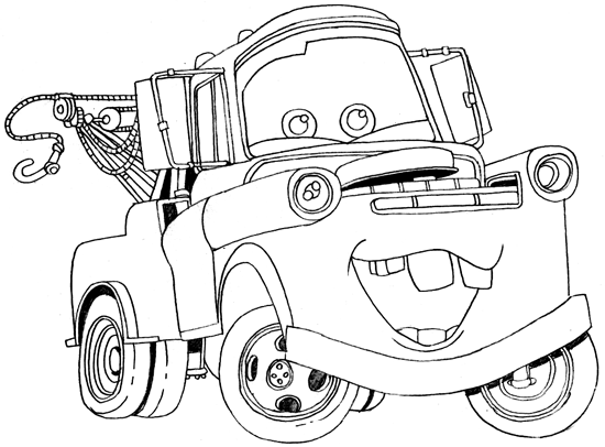How to Draw Tow Mater from Disney Cars Movie