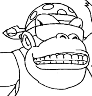 How to Draw Funky Kong from Wii Mario Kart in Easy Steps Lesson - Page
