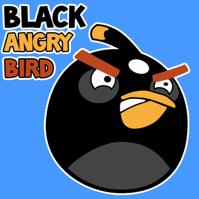 Black Birds on Step 400x400 Black Angry Birds1 How To Draw Black Angry Bird With Easy