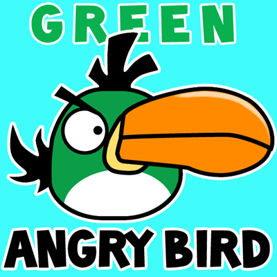 Green Cartoon Characters on Step 400x400 Green Angry Bird How To Draw Green Bird Toucan From Angry