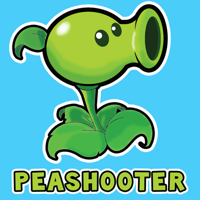 Plants Zombies Coloring Pages on From Plants Vs Zombies How To Draw Pea Shooter From Plants Vs  Zombies