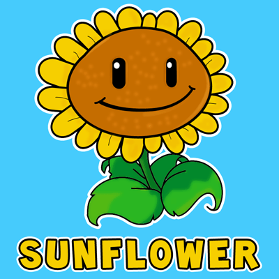 Plants Zombies Coloring Pages on From Plants Vs Zombies How To Draw Sunflower From Plants Vs  Zombies