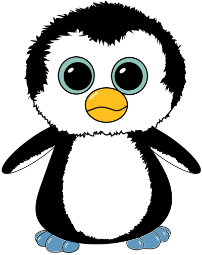 Penguin Beanie Baby on Zaggy Edges For The Stuffed Penguin Doll Fur  Now Colorize The Penguin