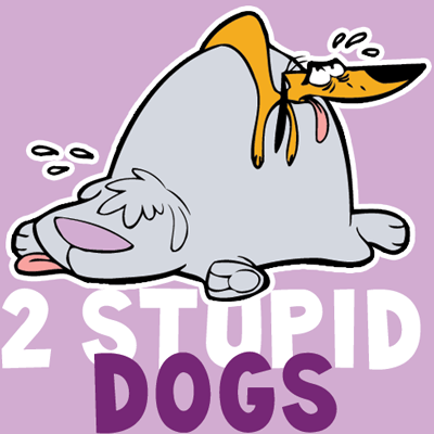 How to Draw Big Dog and Little Dog from 2 Stupid Dogs with Easy Step by Step