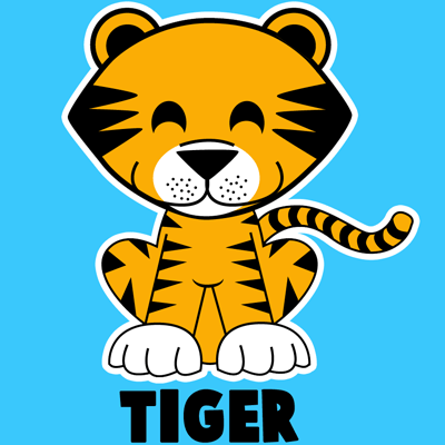 Combining Faces  Babies on Step 400x400 Cartoon Baby Tigers How To Draw A Cartoon Baby Tiger With