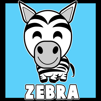 Zebra Coloring on Step 400x400 Cartoon Zebras How To Draw A Cartoon Zebra With Easy