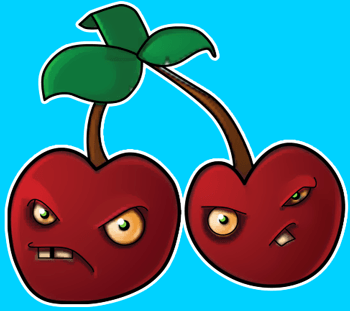 Plants Zombies Coloring on Plants Vs Zombies How To Draw Cherry Bombs From Plants Vs Zombies