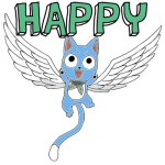 How to draw Exceed Happy from Fairy Tail with easy step by step drawing tutorial