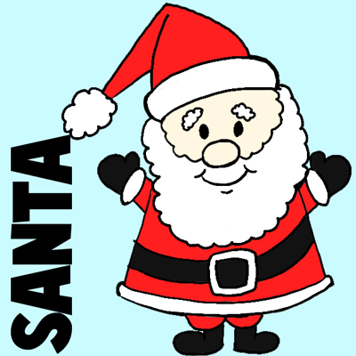 Easy Instructions for How to Draw Santa Claus via drawinghowtodraw.com || 10 Santa Art Projects for Kids || Letters from Santa Holiday Blog