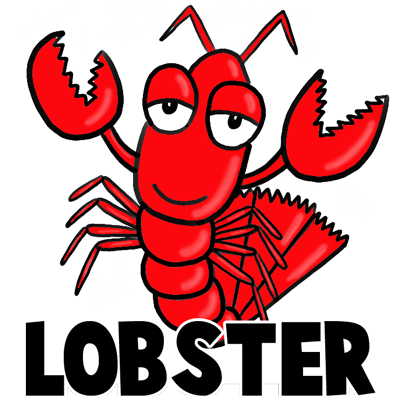How to Draw Cartoon Lobsters with Easy Step by Step Drawing Tutorial