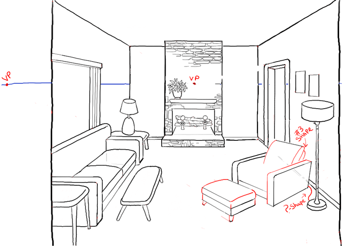drawing vs living room