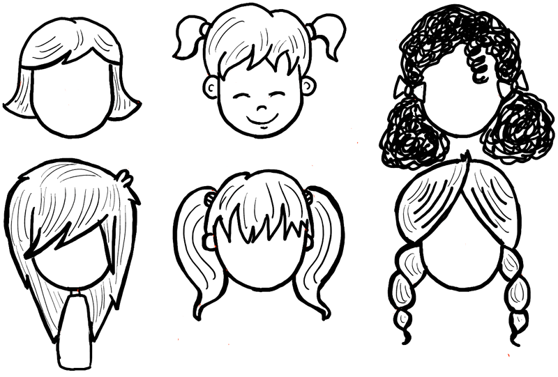 How To Draw Girls Hair Styles For Cartoon Characters Drawing Tutorial