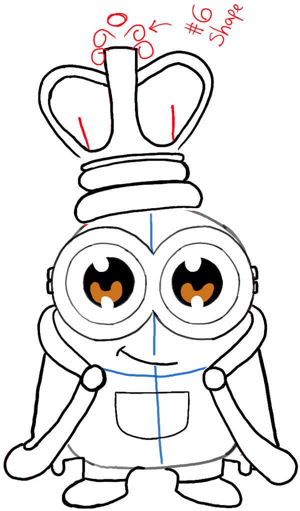 How to Draw Cute Chibi King Bob from The Minions Movie with Easy