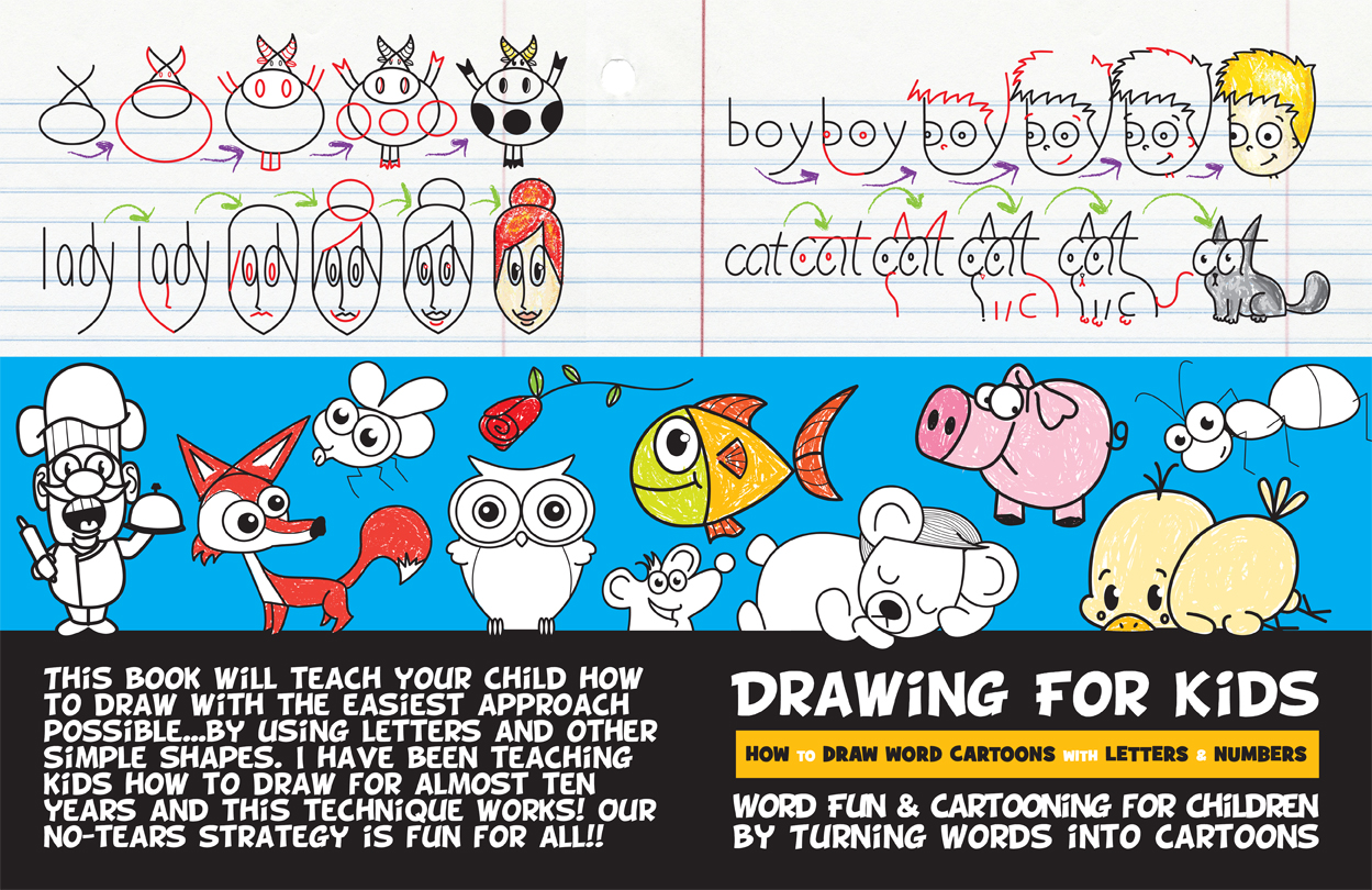 Cartooning for Children by Turning Words into Cartoons  How to Draw Step by Step Drawing Tutorials