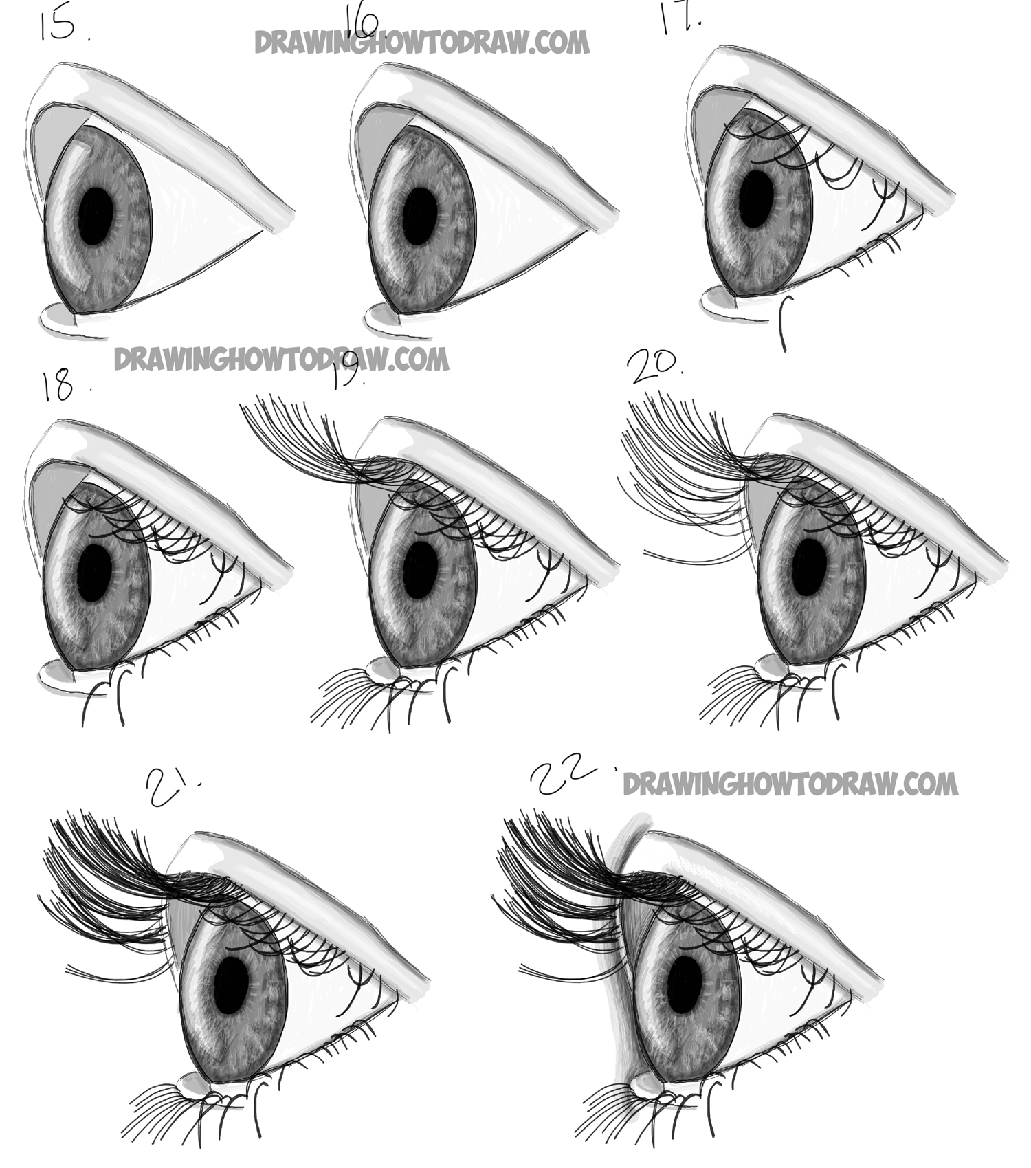Cartoon How To Draw Sketch Eyes for Adult