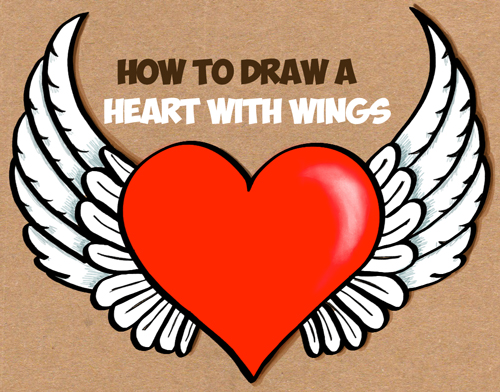 How to Draw a Heart with Wings - Easy Step by Step Drawing ...