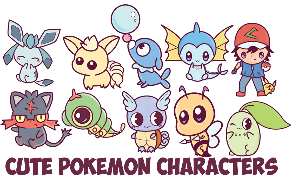 Learn How To Draw Cute Chibi Kawaii Pokemon Characters With Easy Step