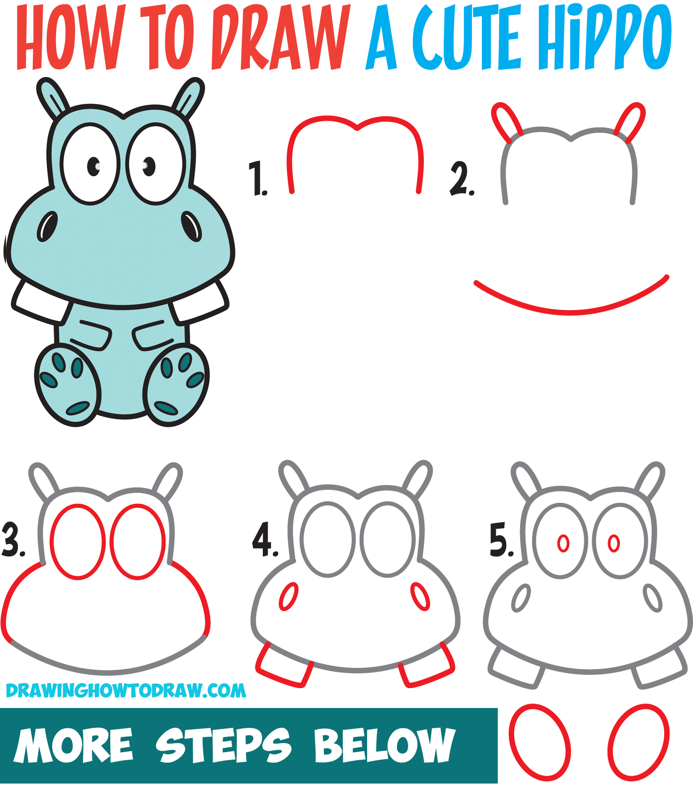 List 98+ Images how to draw a hippo step by step Full HD, 2k, 4k