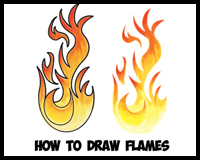 How to Draw Cartoon Flames / Fire