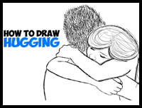 How to Draw Two People Hugging