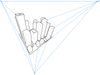 Draw a City in 3 Point Perspective