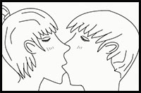 How to draw anime people kissing STEP BY STEP for beginners! 