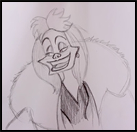 How to Draw Cruella De Vil from Disney's 101 Dalmations