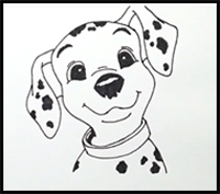 How to Draw a Puppy from 101 Dalmatians Step by Step