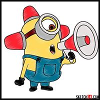 How to Draw Minion Carl with a Loudspeaker