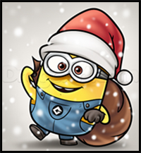 How to Draw a Christmas Minion