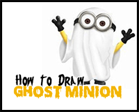 How to Draw Ghost Minions for Halloween and Trick or Treating Drawing Tutorial