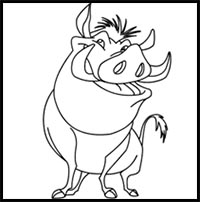 How to Draw Pumbaa from The Lion King