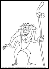 How to Draw Rafiki from The Lion King