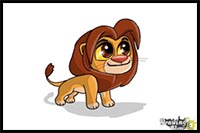 How to Draw Chibi Simba from The Lion King