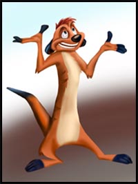How to Draw Timon from The Lion King
