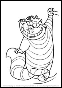 How to Draw Cheshire Cat from Alice in Wonderland