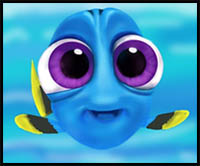 How to Draw Baby Dory from Finding Dory