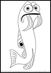 How to Draw Gurgle from Finding Nemo