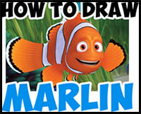 How to Draw Marlin from Finding Dory and Finding Nemo – Easy Step by Step Drawing Tutorial