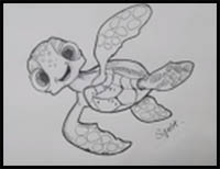 How to Draw Finding Dory Characters | Squirt | Step by Step Narrated Drawing Tutorial