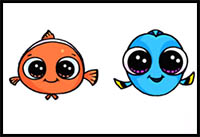How to Draw Baby Dory and Nemo Easy