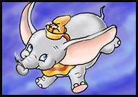 How to Draw Disney's Dumbo Cartoon Characters : Drawing Tutorials