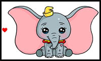 How to Draw Dumbo Easy and Cute