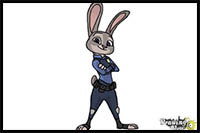 How to Draw Judy Hopps (The Bunny) From Zootopia