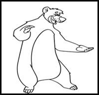 How to draw Baloo from the Jungle Book - Step by step drawing tutorials |  Drawing cartoon characters, Character drawing, Jungle book disney
