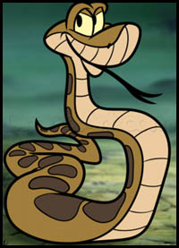 How to Draw Kaa from Jungle Book