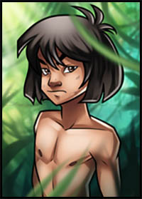 Draw Mowgli from Jungle Book