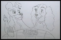 How to Draw Lady and the Tramp